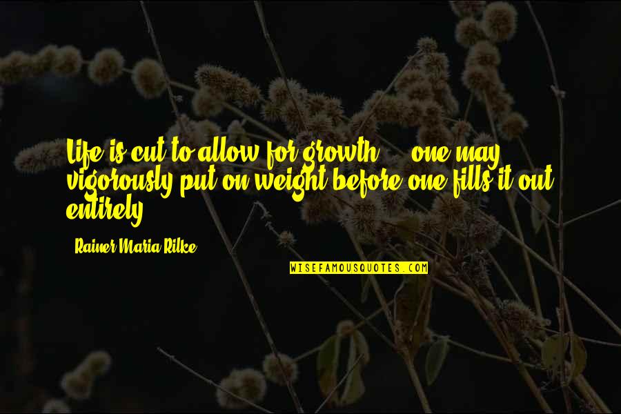 Cut Out Of Your Life Quotes By Rainer Maria Rilke: Life is cut to allow for growth ...