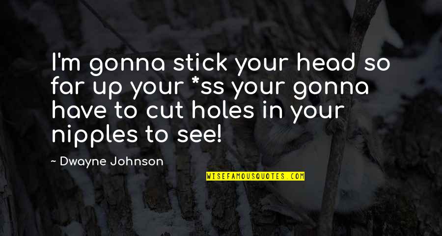 Cut Up Quotes By Dwayne Johnson: I'm gonna stick your head so far up