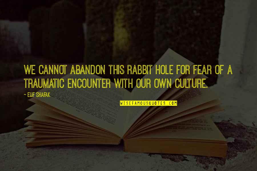 Cutangle Quotes By Elif Shafak: We cannot abandon this rabbit hole for fear