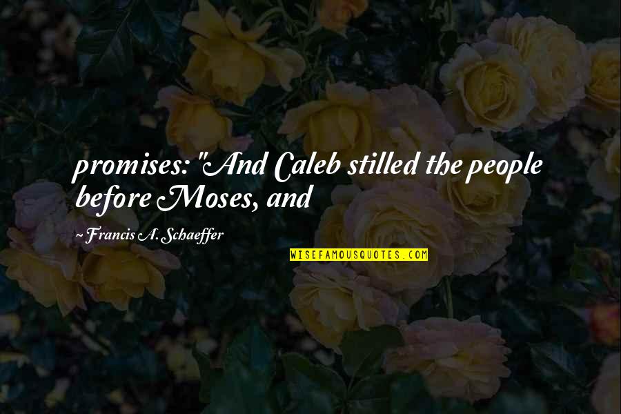 Cute Alien Quotes By Francis A. Schaeffer: promises: "And Caleb stilled the people before Moses,