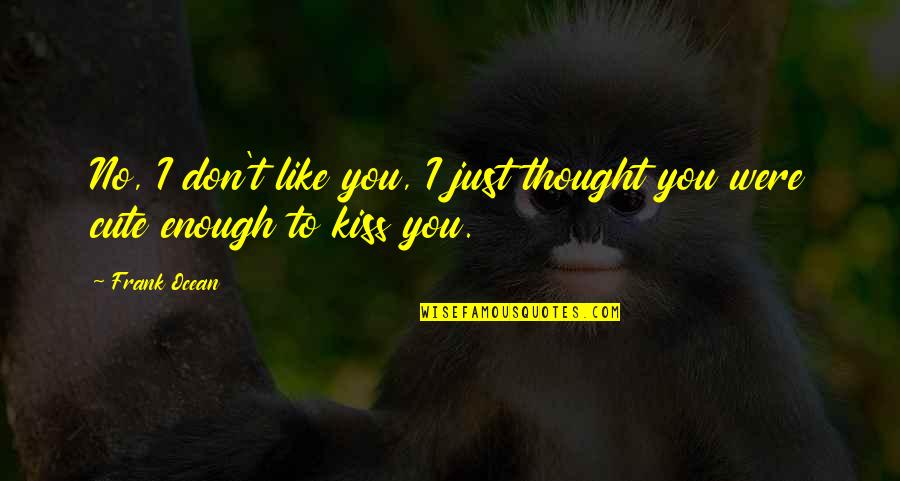 Cute And Funny Quotes By Frank Ocean: No, I don't like you, I just thought