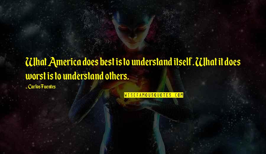 Cute Bakers Quotes By Carlos Fuentes: What America does best is to understand itself.