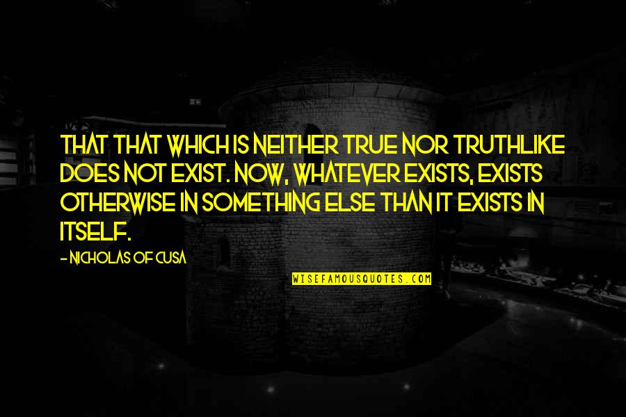 Cute Basketball Team Quotes By Nicholas Of Cusa: That that which is neither true nor truthlike
