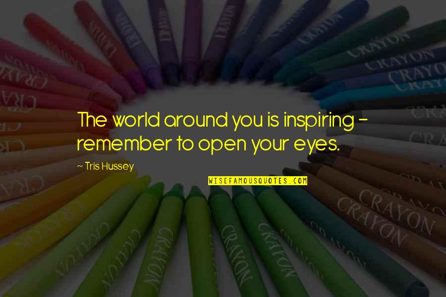 Cute Bib Quotes By Tris Hussey: The world around you is inspiring - remember