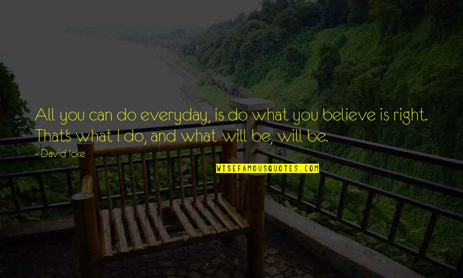 Cute Bio Love Quotes By David Icke: All you can do everyday, is do what