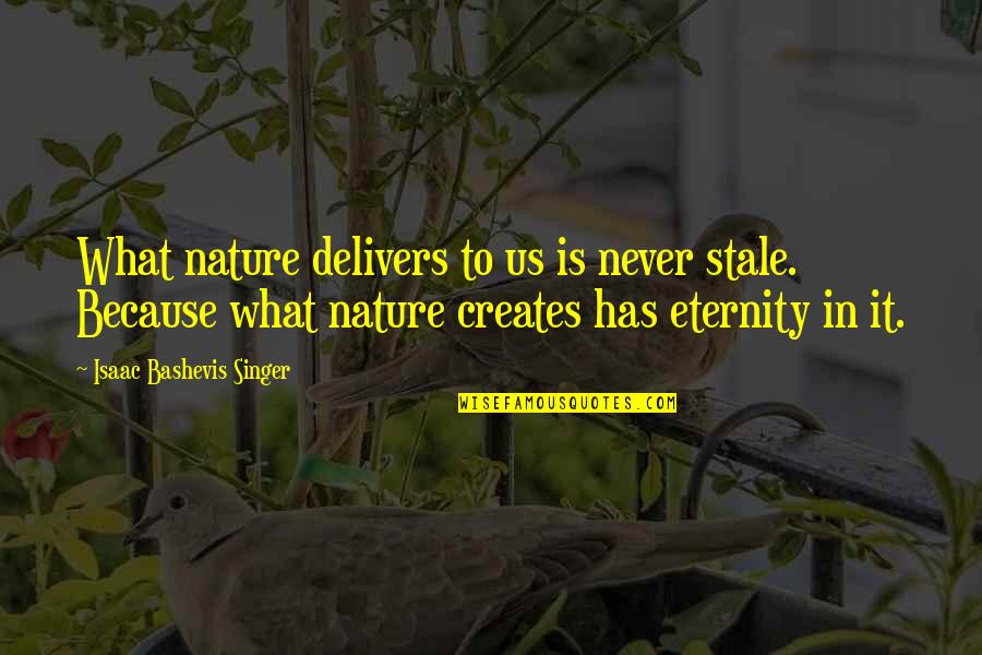 Cute Bio Love Quotes By Isaac Bashevis Singer: What nature delivers to us is never stale.