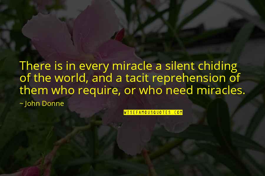 Cute Chalk Quotes By John Donne: There is in every miracle a silent chiding