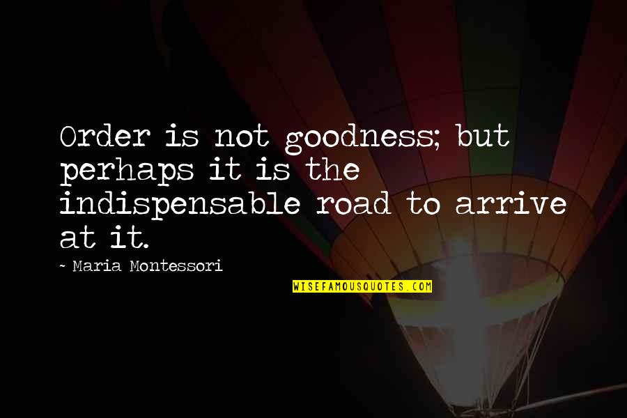Cute Coal Miner Quotes By Maria Montessori: Order is not goodness; but perhaps it is