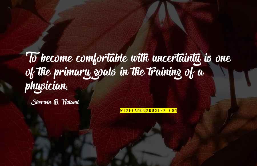 Cute Colorful Quotes By Sherwin B. Nuland: To become comfortable with uncertainty is one of