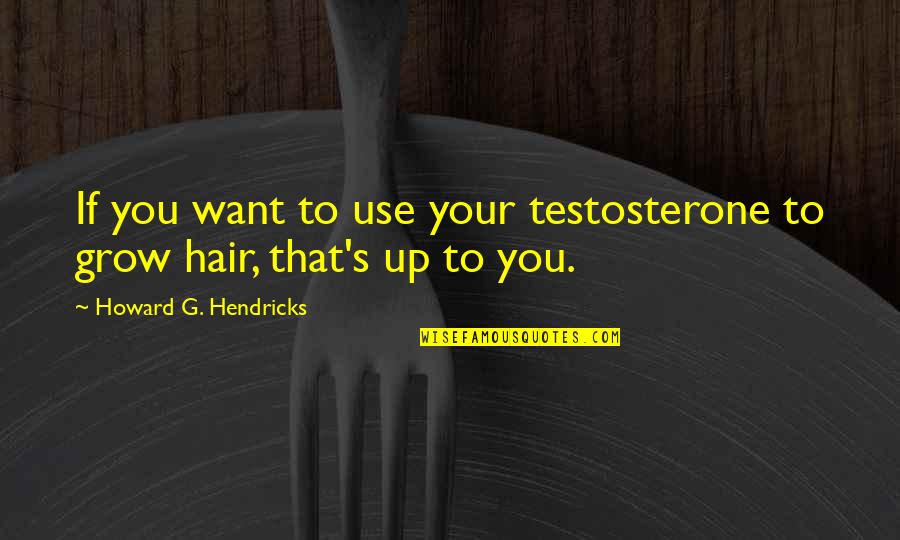 Cute Couples Kissing Quotes By Howard G. Hendricks: If you want to use your testosterone to