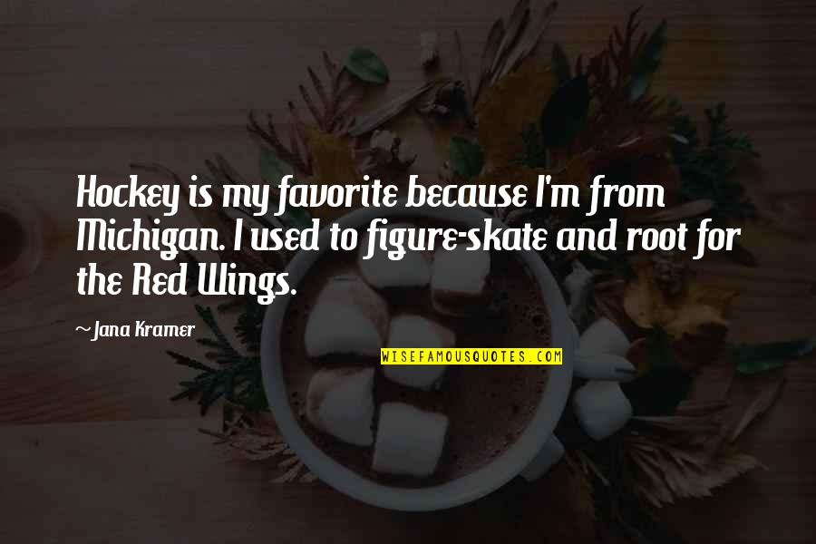 Cute Craft Quotes By Jana Kramer: Hockey is my favorite because I'm from Michigan.