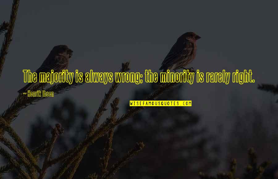 Cute Decorated Quotes By Henrik Ibsen: The majority is always wrong; the minority is