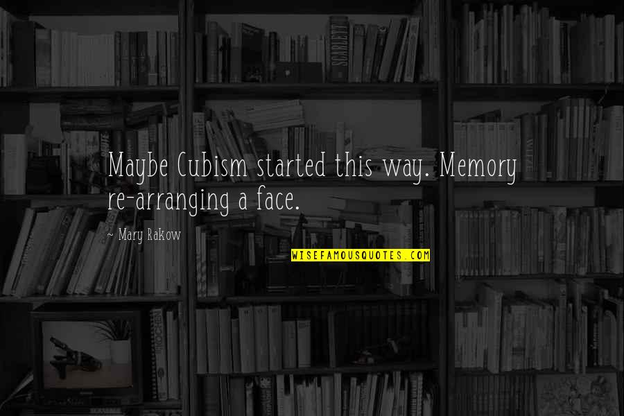 Cute Donation Quotes By Mary Rakow: Maybe Cubism started this way. Memory re-arranging a
