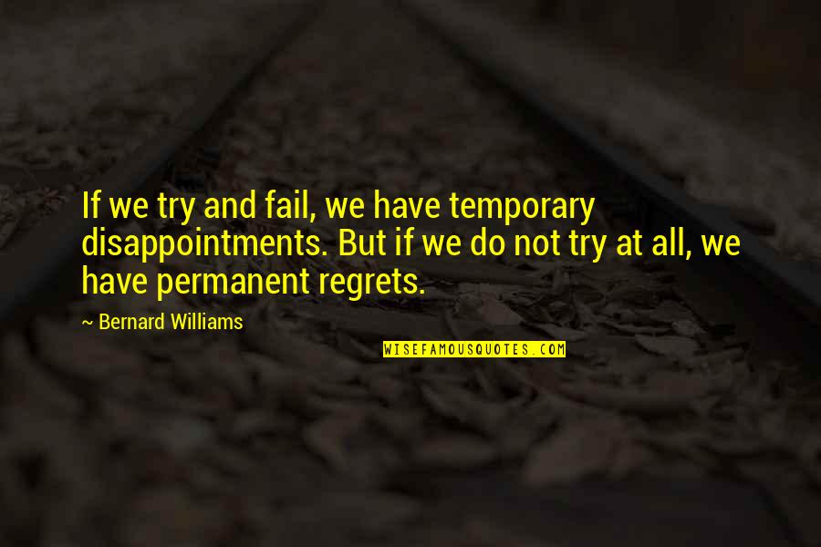 Cute Ducks Quotes By Bernard Williams: If we try and fail, we have temporary