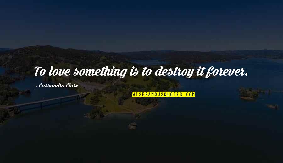 Cute Emo Love Poems And Quotes By Cassandra Clare: To love something is to destroy it forever.