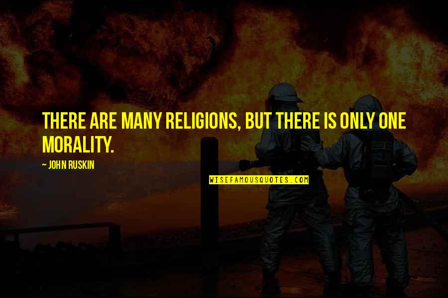 Cute Faithful Relationship Quotes By John Ruskin: There are many religions, but there is only