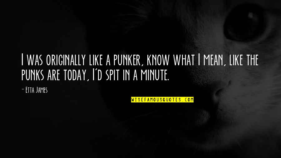 Cute Falling Asleep Quotes By Etta James: I was originally like a punker, know what