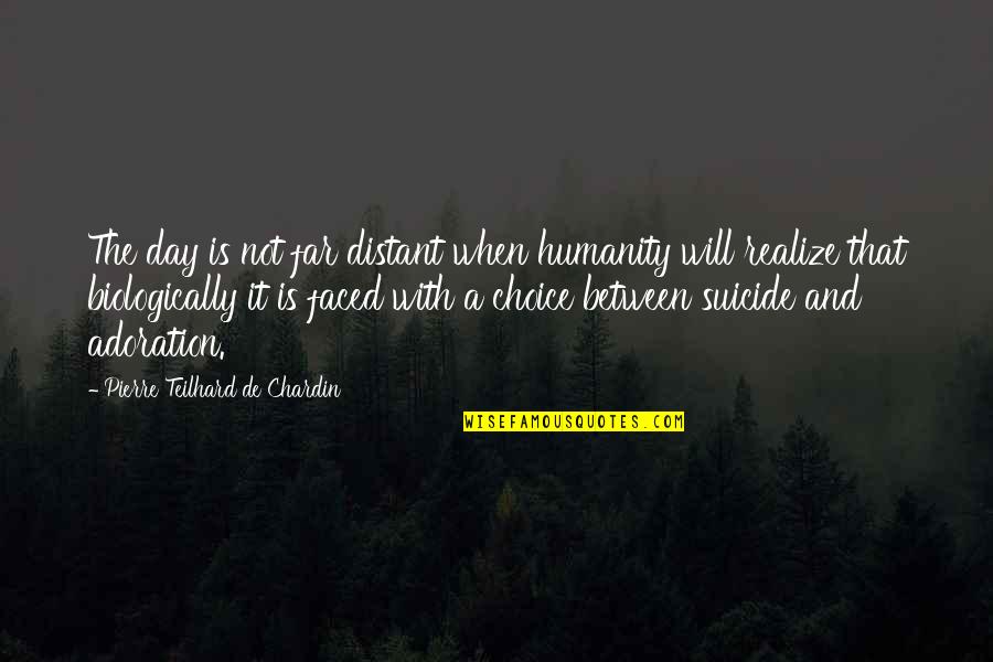 Cute Flask Quotes By Pierre Teilhard De Chardin: The day is not far distant when humanity