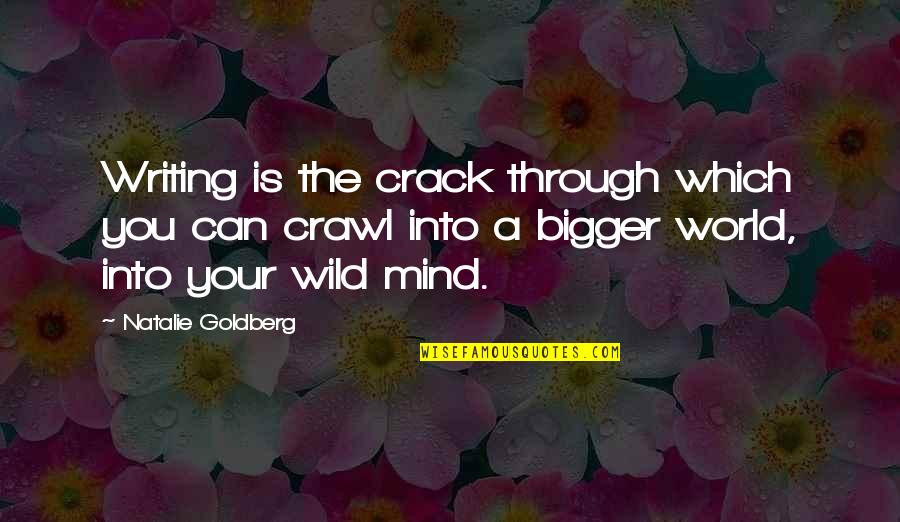 Cute Growth Quotes By Natalie Goldberg: Writing is the crack through which you can