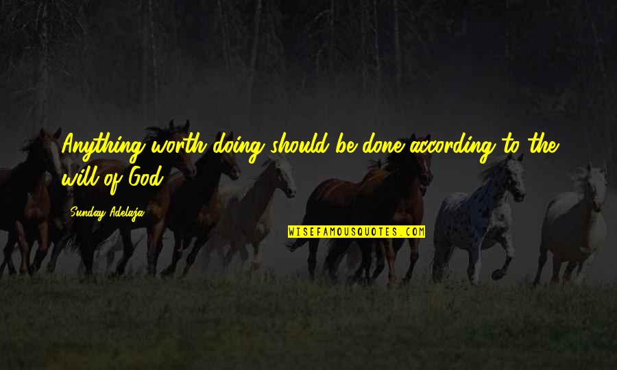 Cute Hermit Crab Quotes By Sunday Adelaja: Anything worth doing should be done according to Cute Hermit Crab Quotes By Sunday Adelaja: Anything worth doing should be done according to