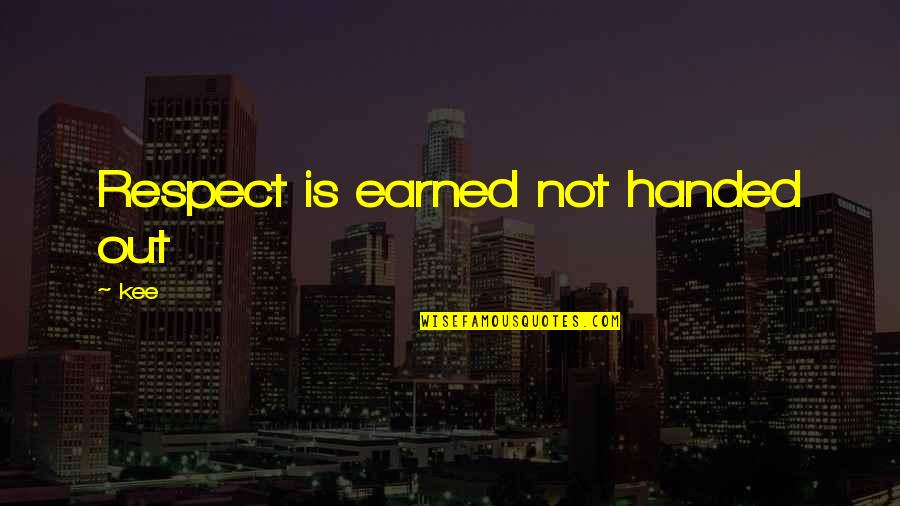 Cute High School Crush Quotes By Kee: Respect is earned not handed out