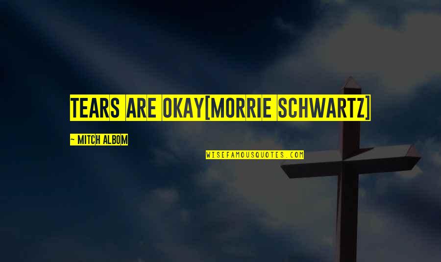 Cute Hug Love Quotes By Mitch Albom: Tears are okay[Morrie Schwartz]