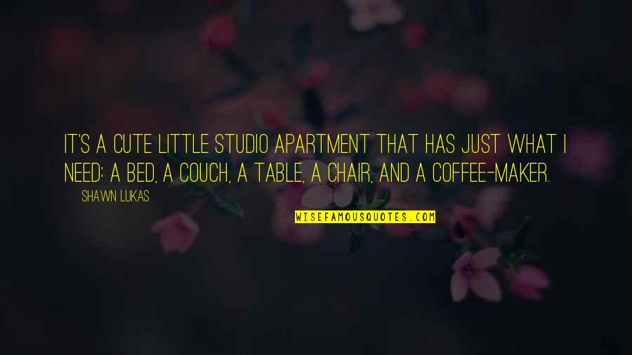 Cute I Need You Quotes By Shawn Lukas: It's a cute little studio apartment that has