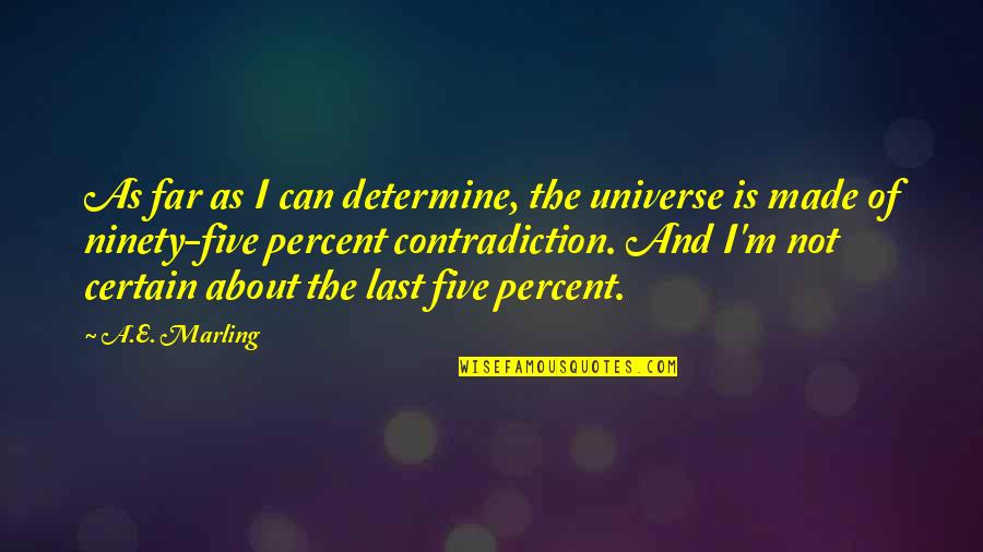 Cute I Promise Quotes By A.E. Marling: As far as I can determine, the universe