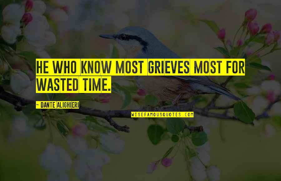 Cute Illustration Quotes By Dante Alighieri: He who know most grieves most for wasted