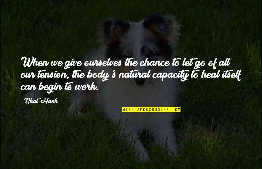 Cute Inmate Quotes By Nhat Hanh: When we give ourselves the chance to let