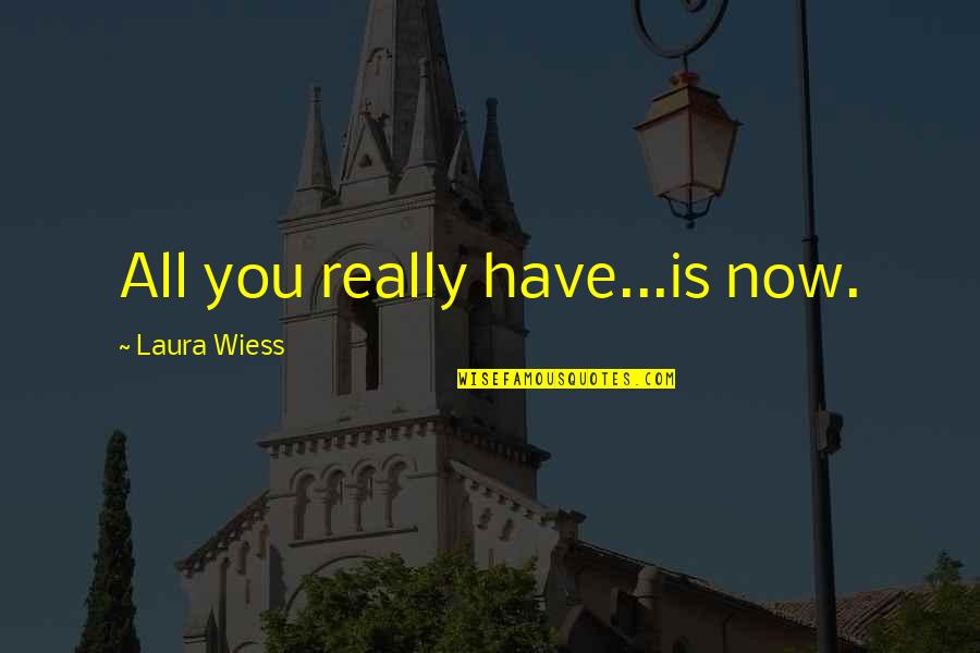 Cute Intelligent Love Quotes By Laura Wiess: All you really have...is now.