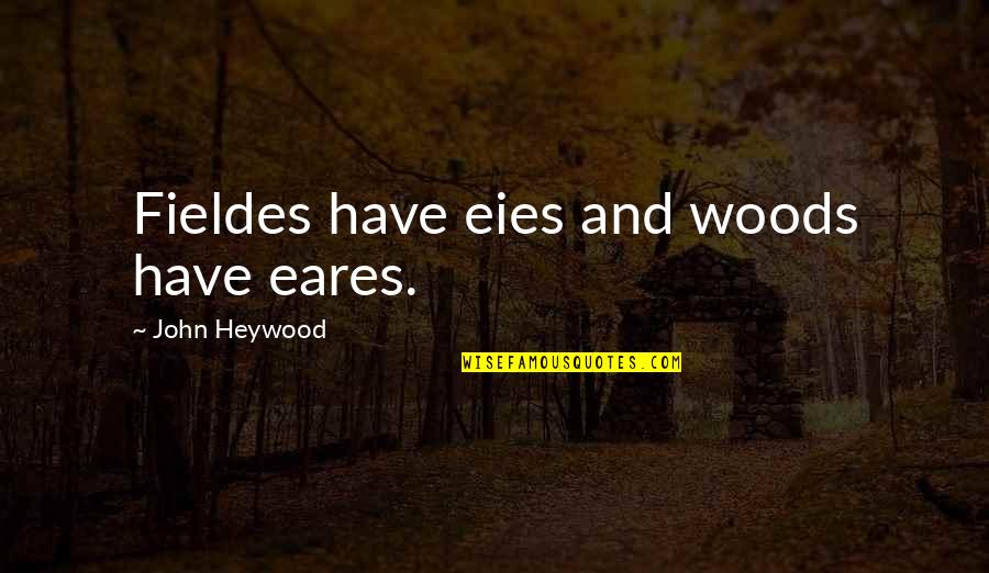 Cute Introspection Quotes By John Heywood: Fieldes have eies and woods have eares.