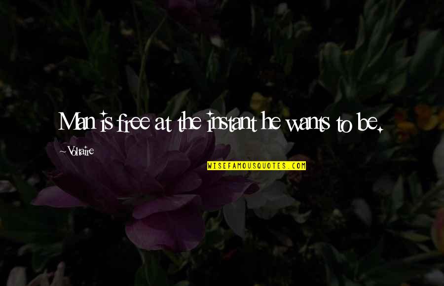 Cute Ipad Quotes By Voltaire: Man is free at the instant he wants