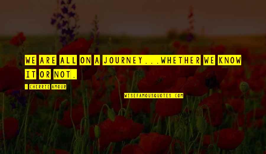 Cute Kitty Love Quotes By Cherrie Amour: We are all on a journey...whether we know