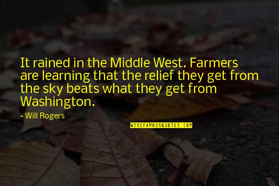 Cute Liking Quotes By Will Rogers: It rained in the Middle West. Farmers are