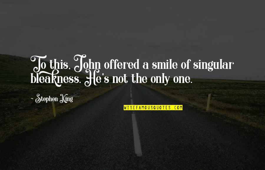 Cute Love Cuddling Quotes By Stephen King: To this, John offered a smile of singular