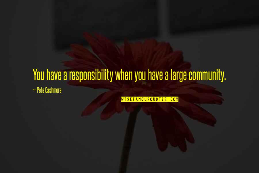 Cute Lovely Good Night Quotes By Pete Cashmore: You have a responsibility when you have a