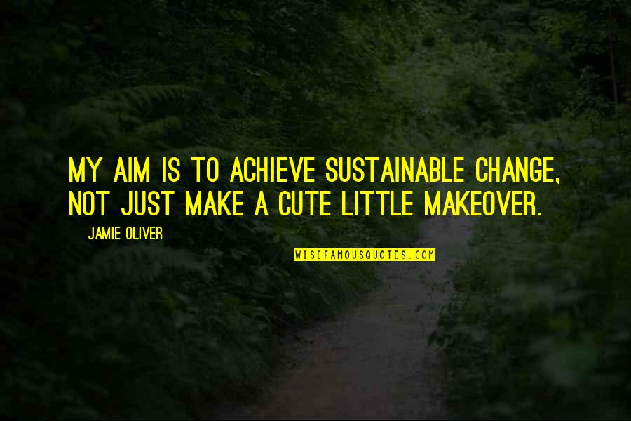 Cute Make Out Quotes By Jamie Oliver: My aim is to achieve sustainable change, not