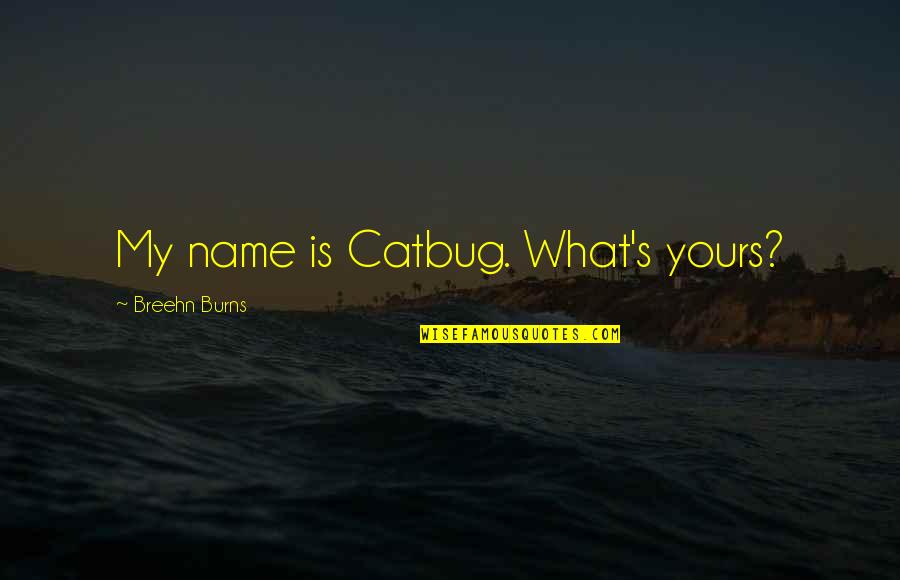 Cute Name For Quotes By Breehn Burns: My name is Catbug. What's yours?