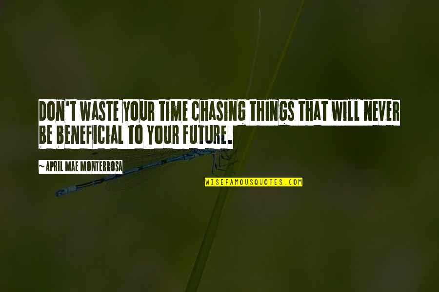 Cute Ornament Quotes By April Mae Monterrosa: Don't waste your time chasing things that will