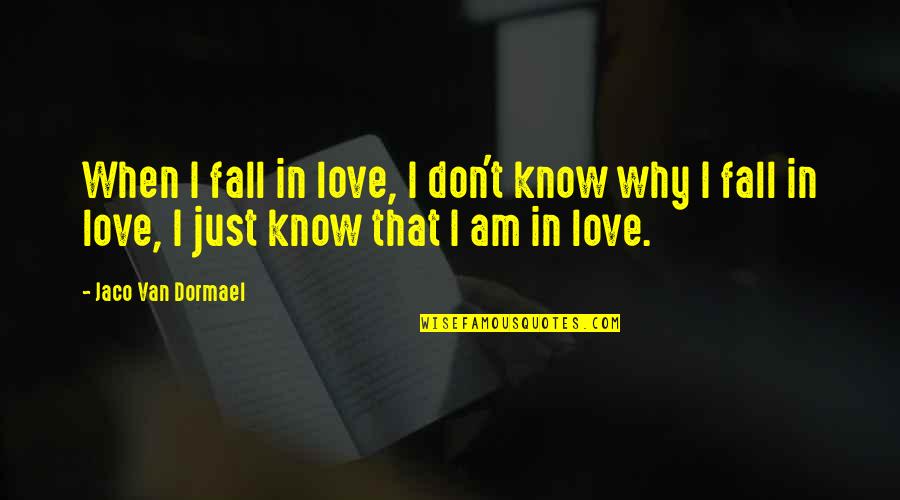 Cute Otaku Quotes By Jaco Van Dormael: When I fall in love, I don't know