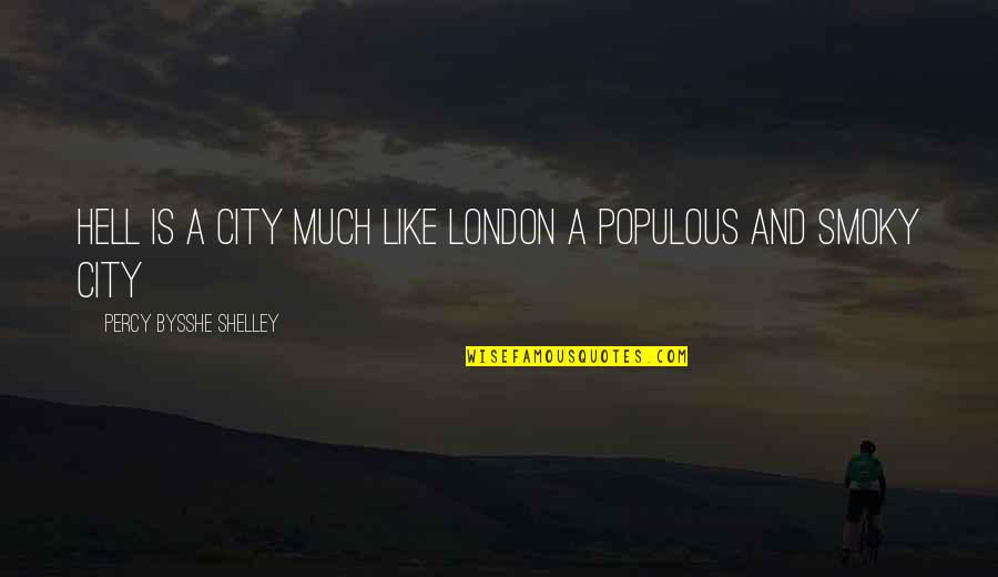 Cute Picture Comment Quotes By Percy Bysshe Shelley: Hell is a city much like London A