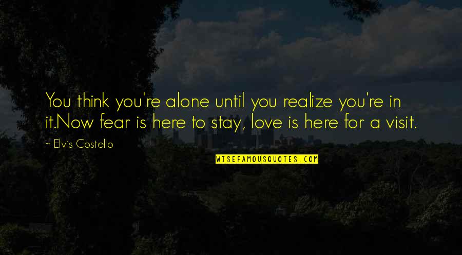 Cute Relationship Goals Quotes By Elvis Costello: You think you're alone until you realize you're