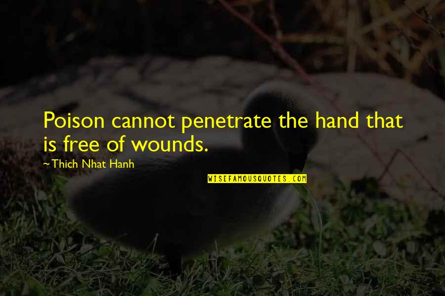 Cute Sandwich Quotes By Thich Nhat Hanh: Poison cannot penetrate the hand that is free