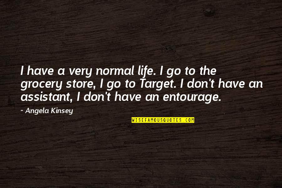 Cute Short Softball Quotes By Angela Kinsey: I have a very normal life. I go