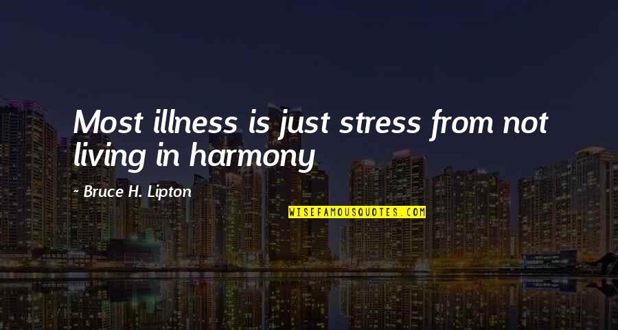 Cute Skater Girl Quotes By Bruce H. Lipton: Most illness is just stress from not living