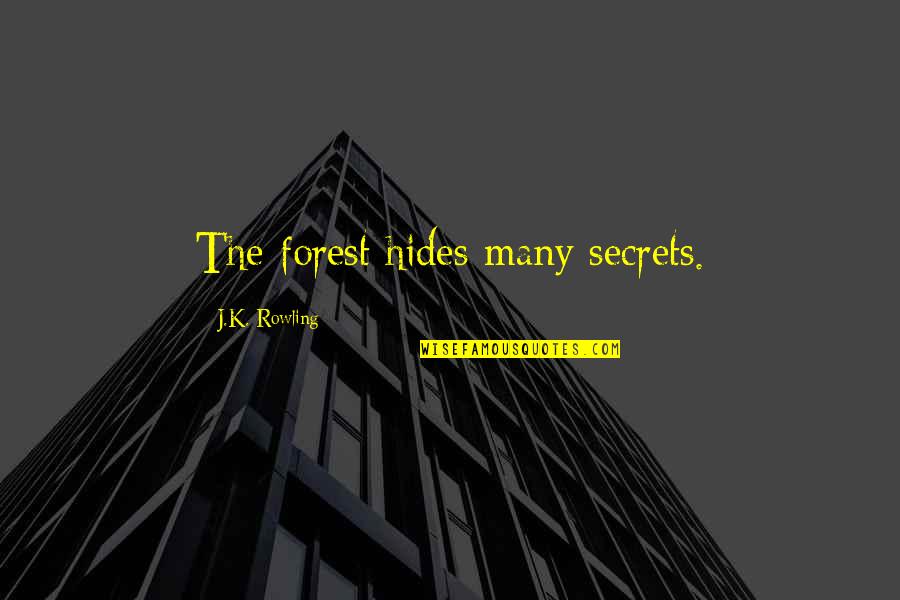 Cute Staring Quotes By J.K. Rowling: The forest hides many secrets.