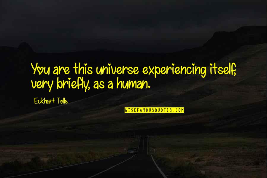 Cute Surprise Quotes By Eckhart Tolle: You are this universe experiencing itself, very briefly,