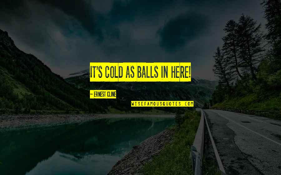 Cute Sweatshirt Quotes By Ernest Cline: It's cold as balls in here!