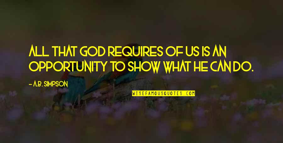 Cute Sws Quotes By A.B. Simpson: All that God requires of us is an